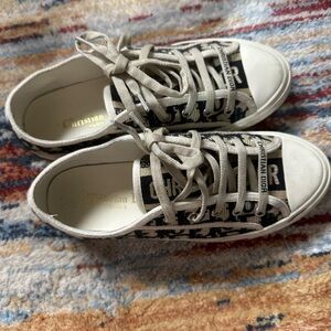 Dior Beige and Navy Canvas Sneakers